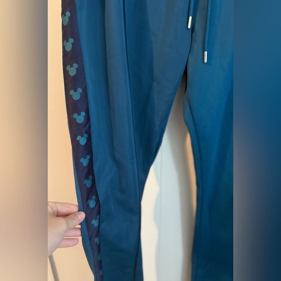 Disney Boohoo ManTeal Joggers Track Pants with Mickey Heads, Size L - Picture 5 of 8